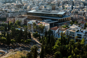 View from the Acropolis Hill to the Acropolis Museum