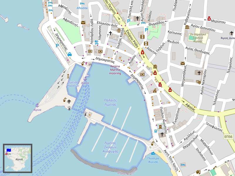 Aegina Port Map