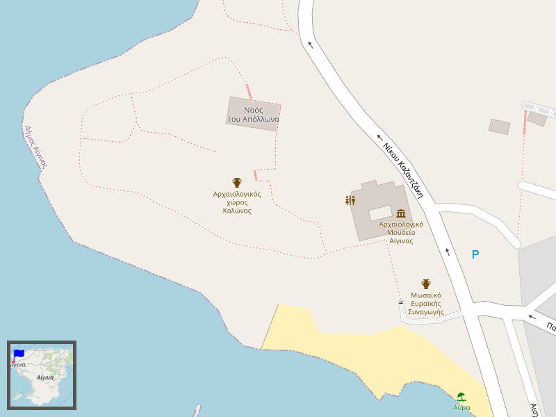 Aegina Temple of Apollo Map