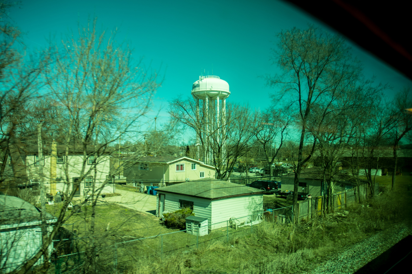 Bensenville Water Tower from Metra Train