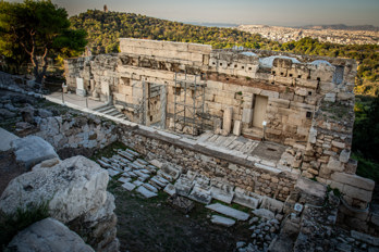 The Beulé Gate is a fortified gate that leads to the Propylaea of the Acropolis of Athens.