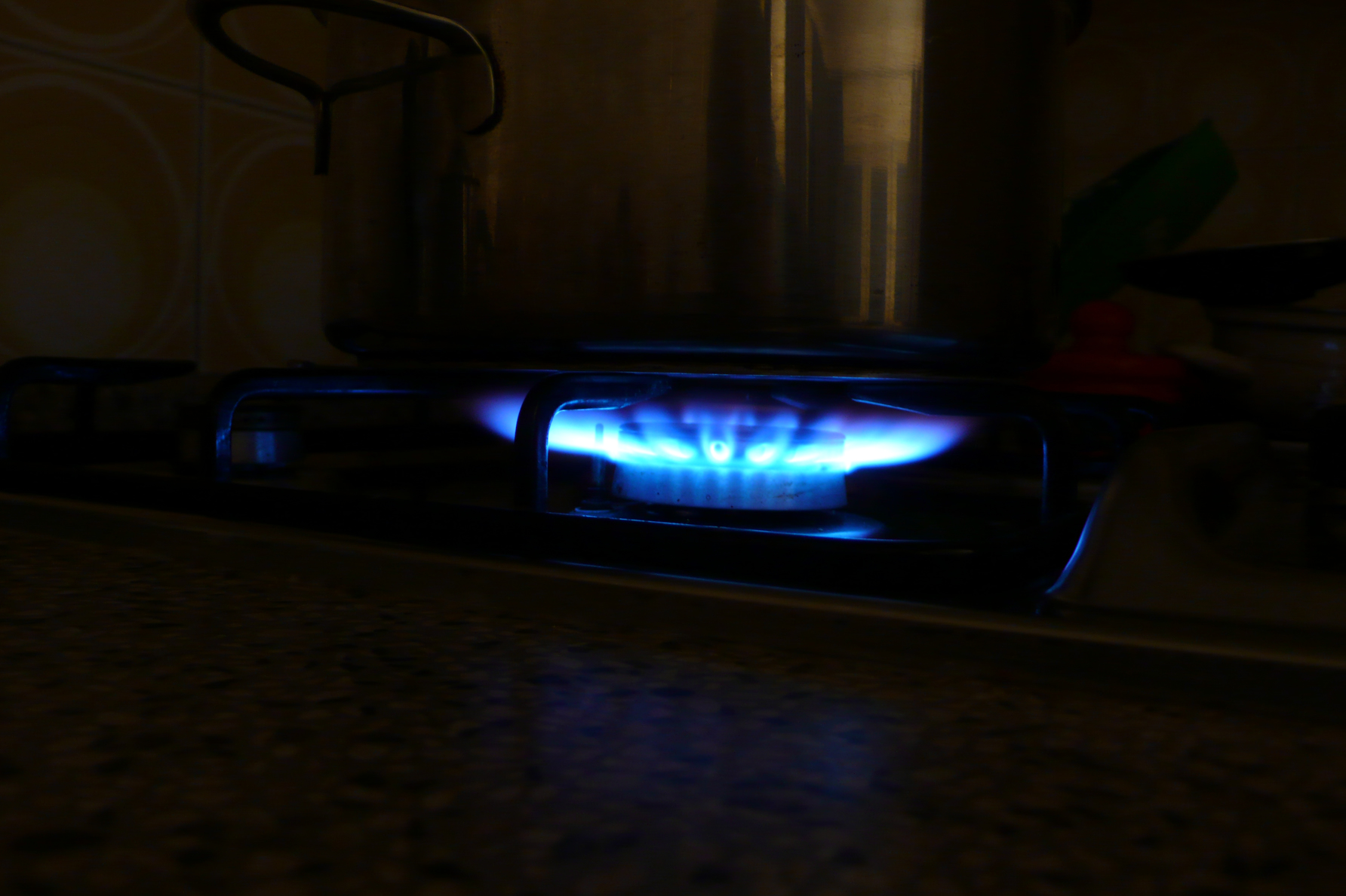 Blue Gas cooker flame