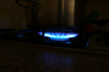 Blue Gas cooker flame