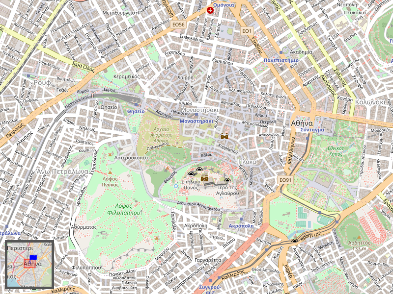 Central Athens Map