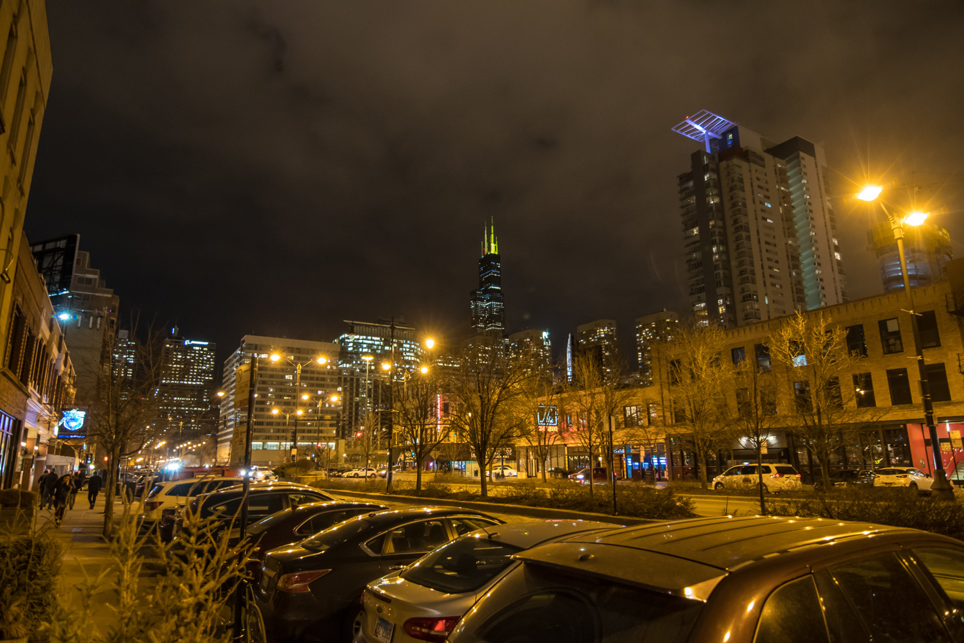 Chicago by Night with  Willis Tower