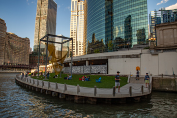 Chicago Riverwalk from boat