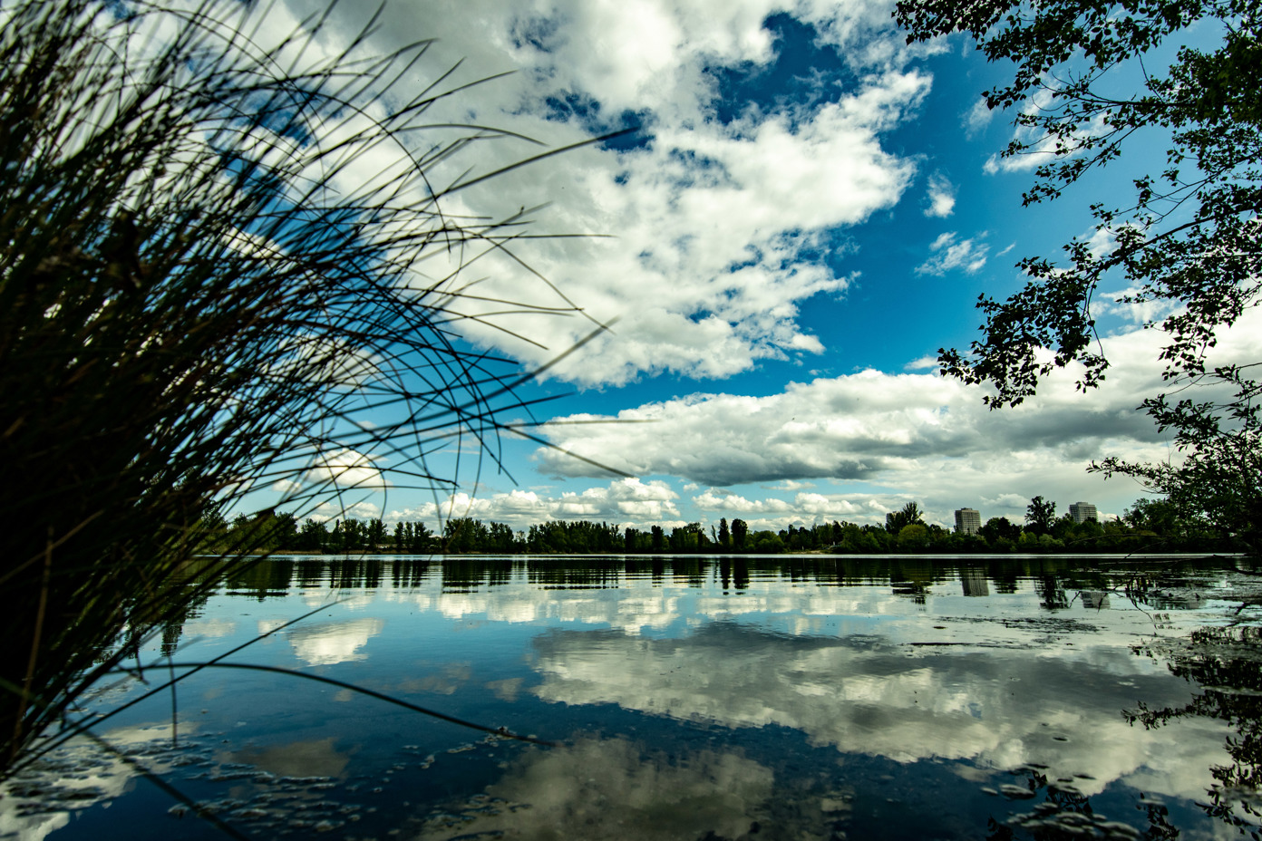 Clouds in lake