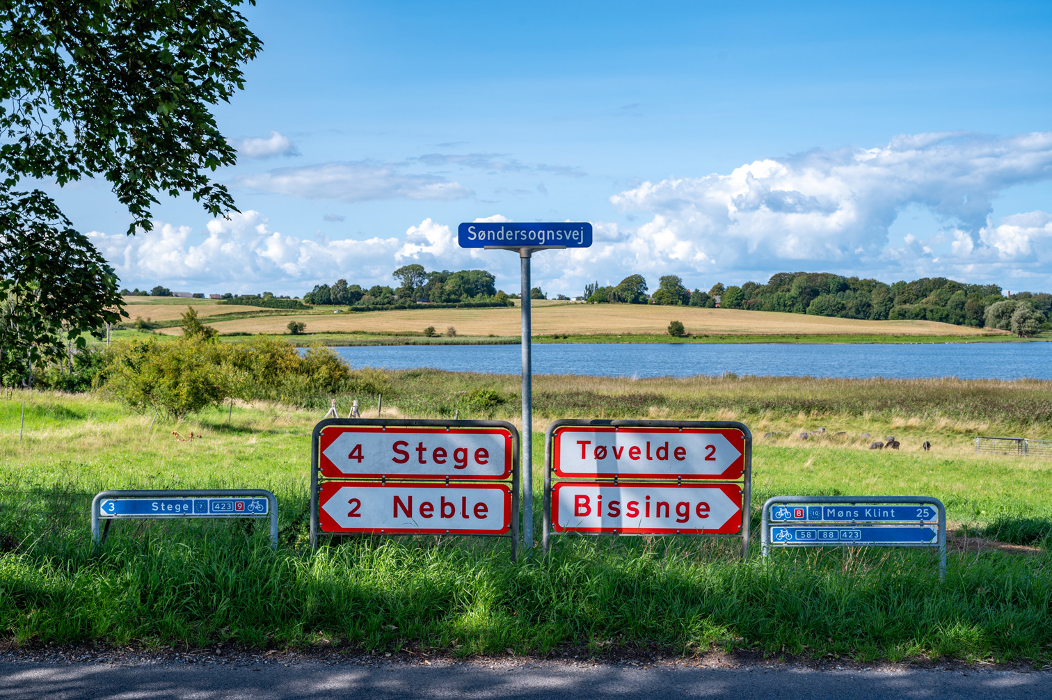 Danish road signs on the island of Møn