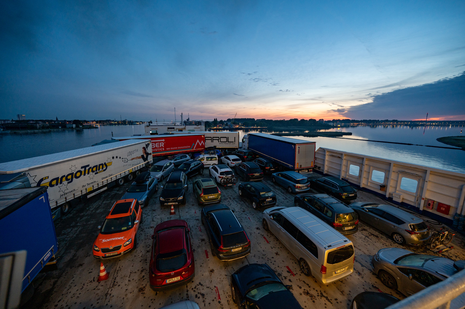 Early morning on a ferry at Rostock harbour