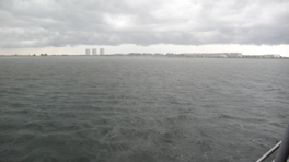 Fehmarn - in heavy rain on a boat