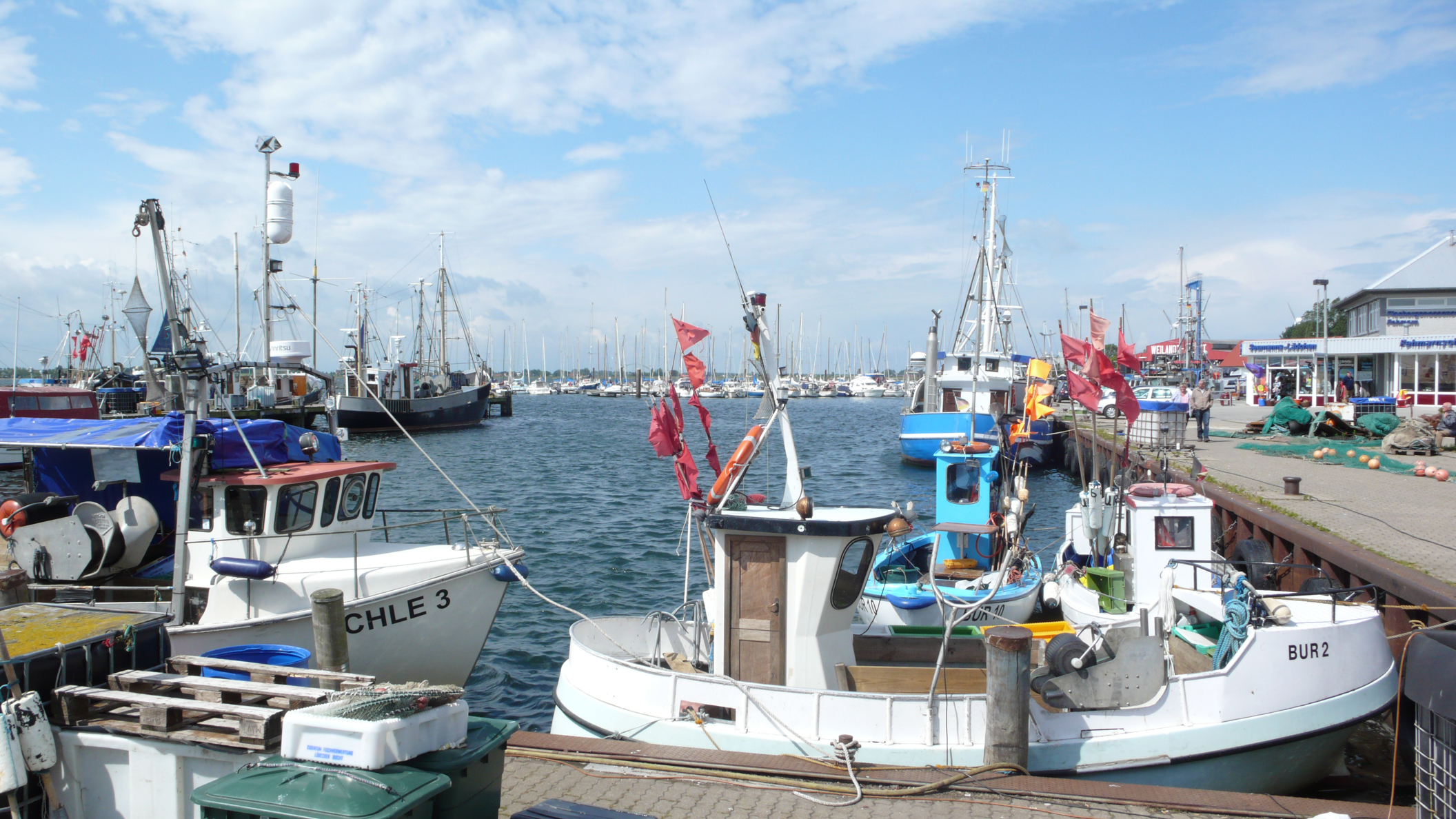 Fishing boats in the harbor of Fehmarn