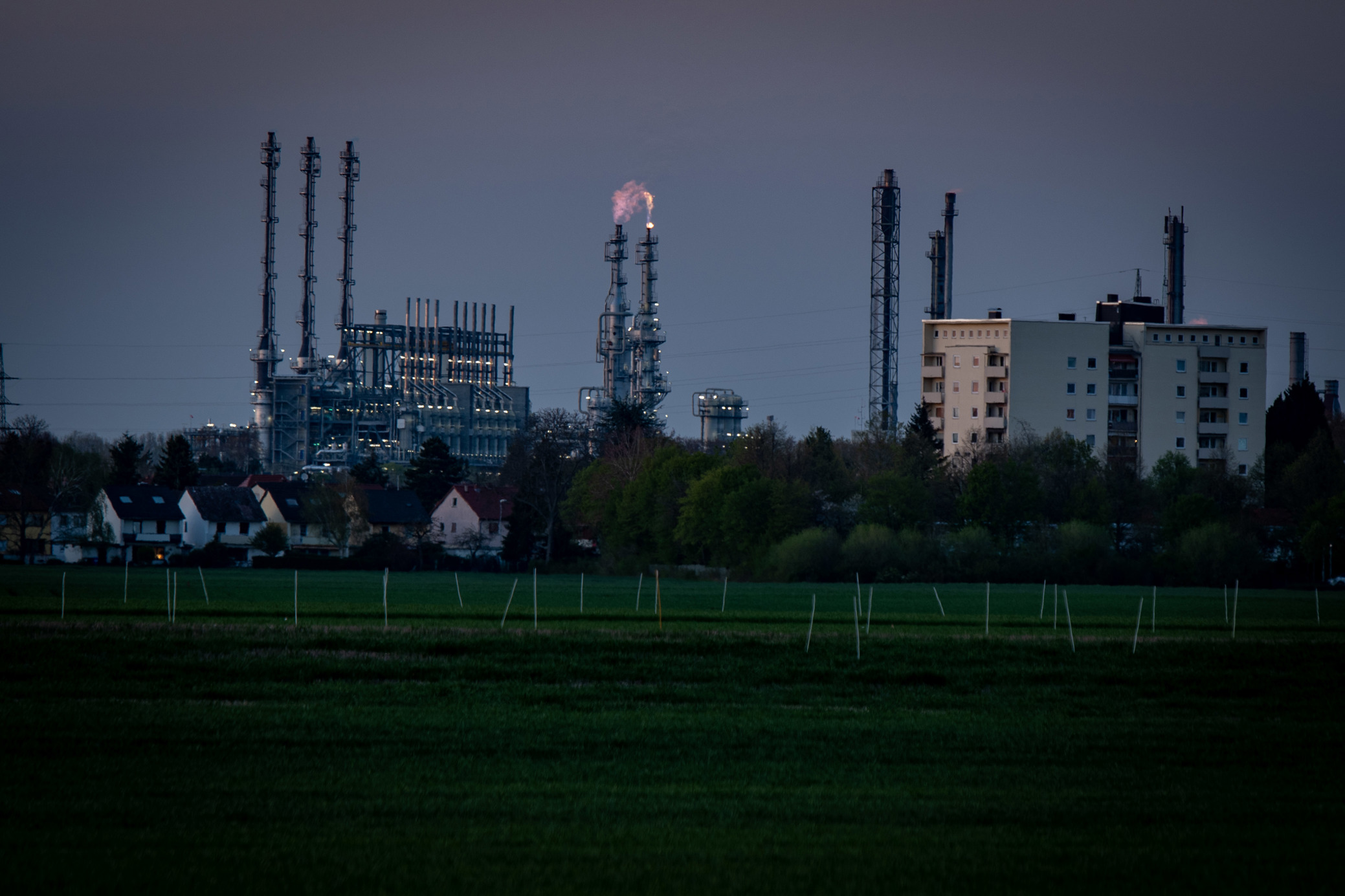 Flares of a chemical plant