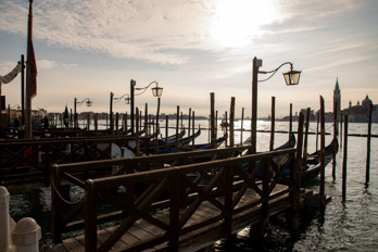 Gondolas on the quay of the Doge's Palace, Venice