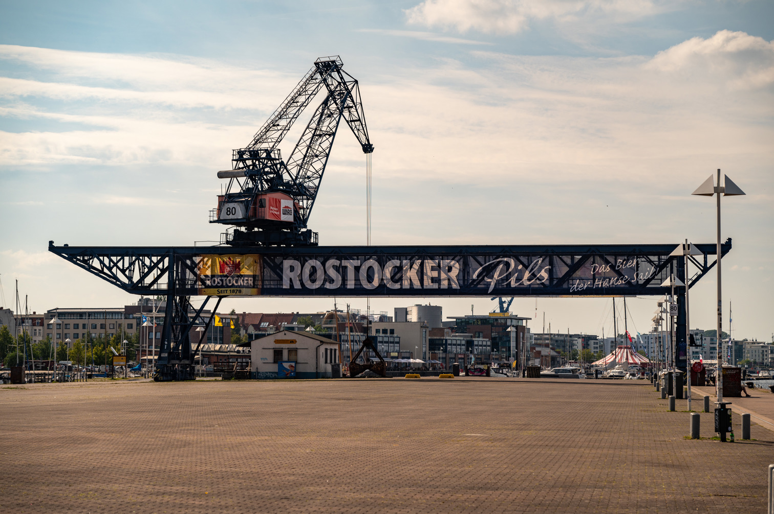 Historic harbor crane in Rostock