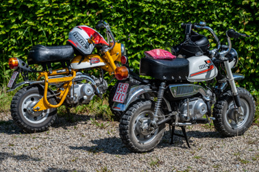 Two cool mini motorcycles on the roadside near Künzelsau