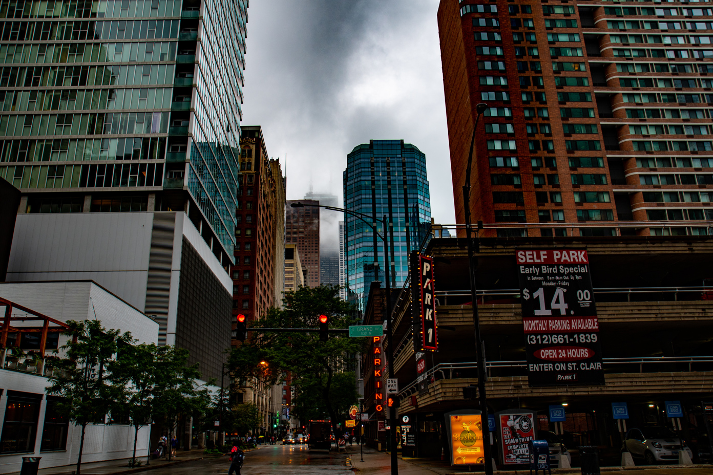 John Hancock Center in clouds