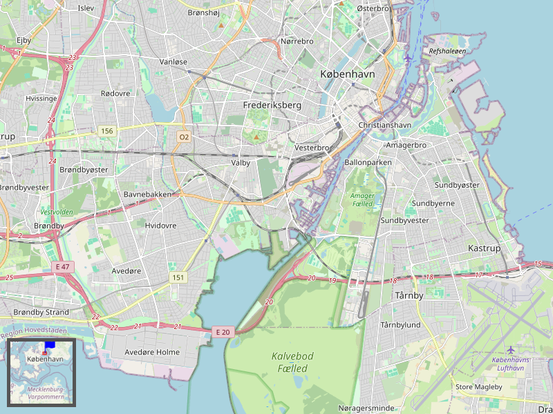 København Overview Map