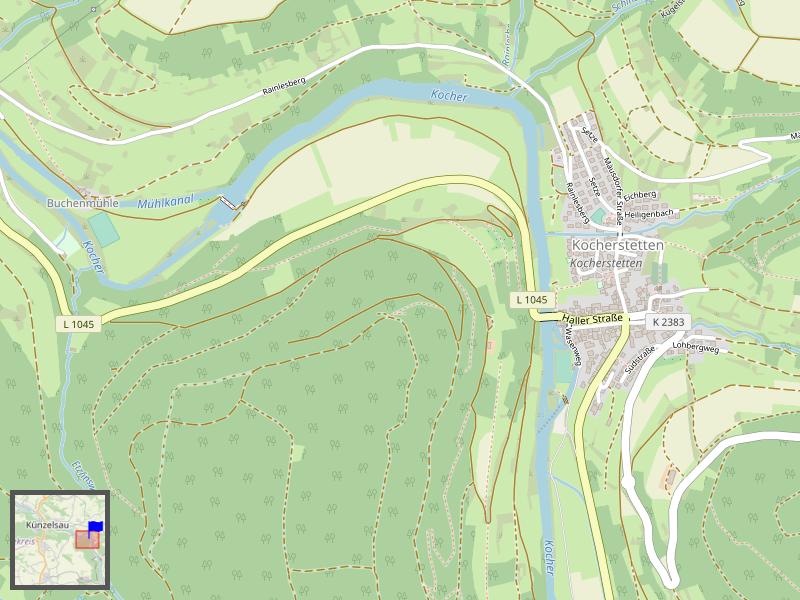 Kocherstetten Map