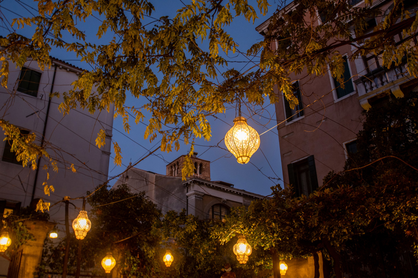 Lanterns in a Venetian backyard