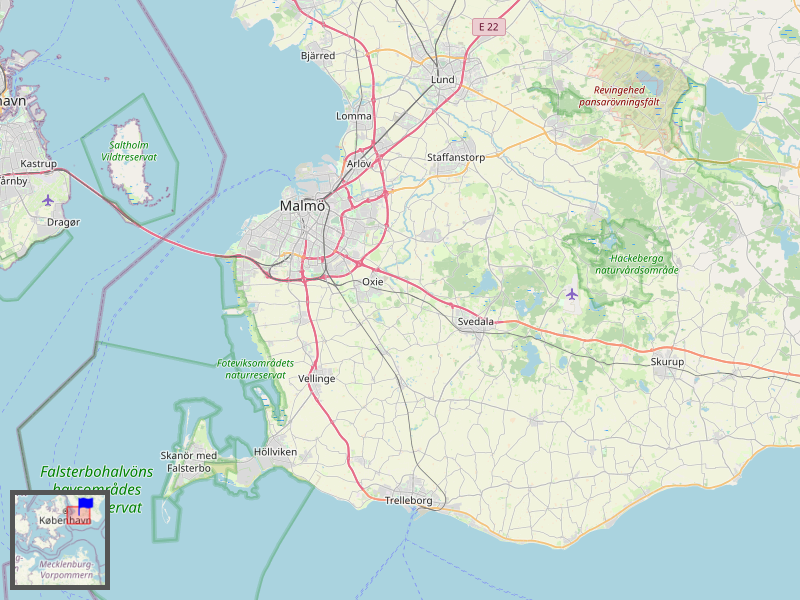 Malmö to Trelleborg Map