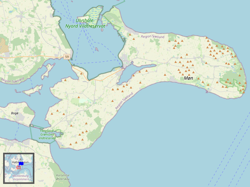 Møn Island Map