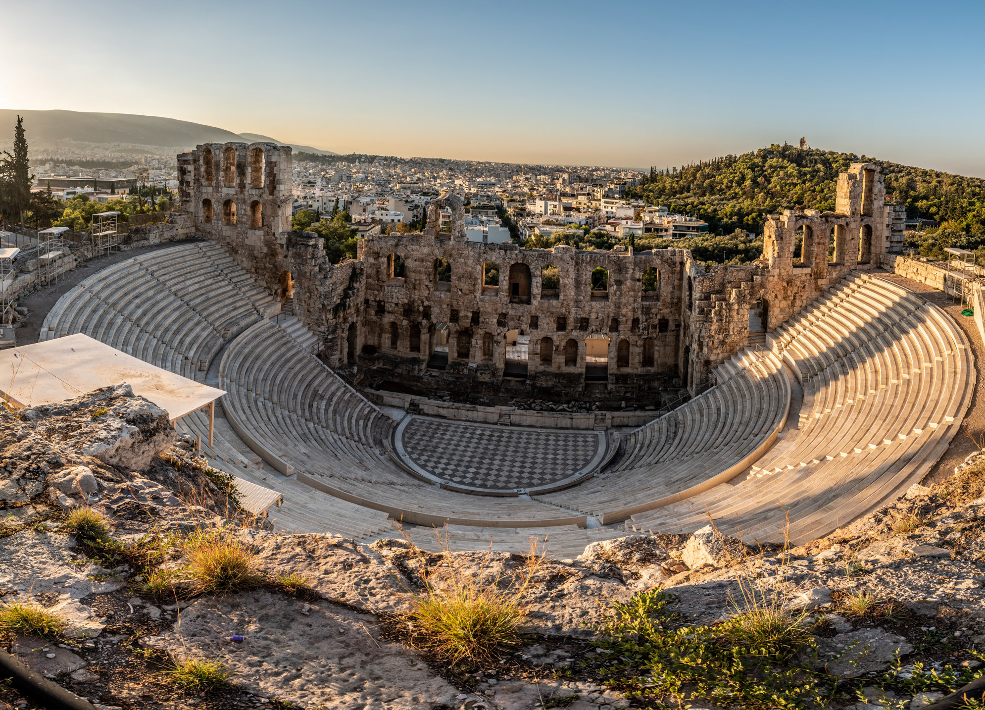 Amphitheater on the Acropolis with tiers, stage and stage house