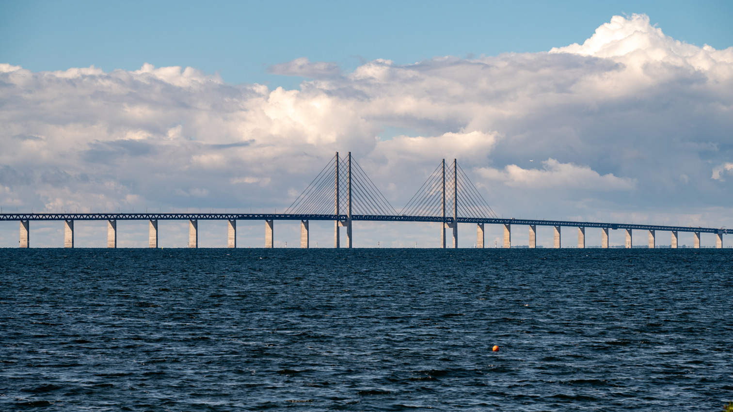 The Öresund Bridge is a double-decker bridge that connects Denmark with Sweden at the Öresund strait. Above the highway and below the railroad. Unfortunately there is no cycle path, but you can take your bike on the train.