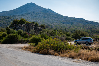 Parking lot below Mount Hellanion Oros