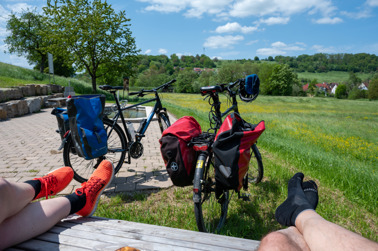 Resting place at the bicycle path in the fields near Untermünkheim 