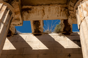 Part of the coffered ceiling in the Temple of Hephaestus in the ancient Agora of Athens. 