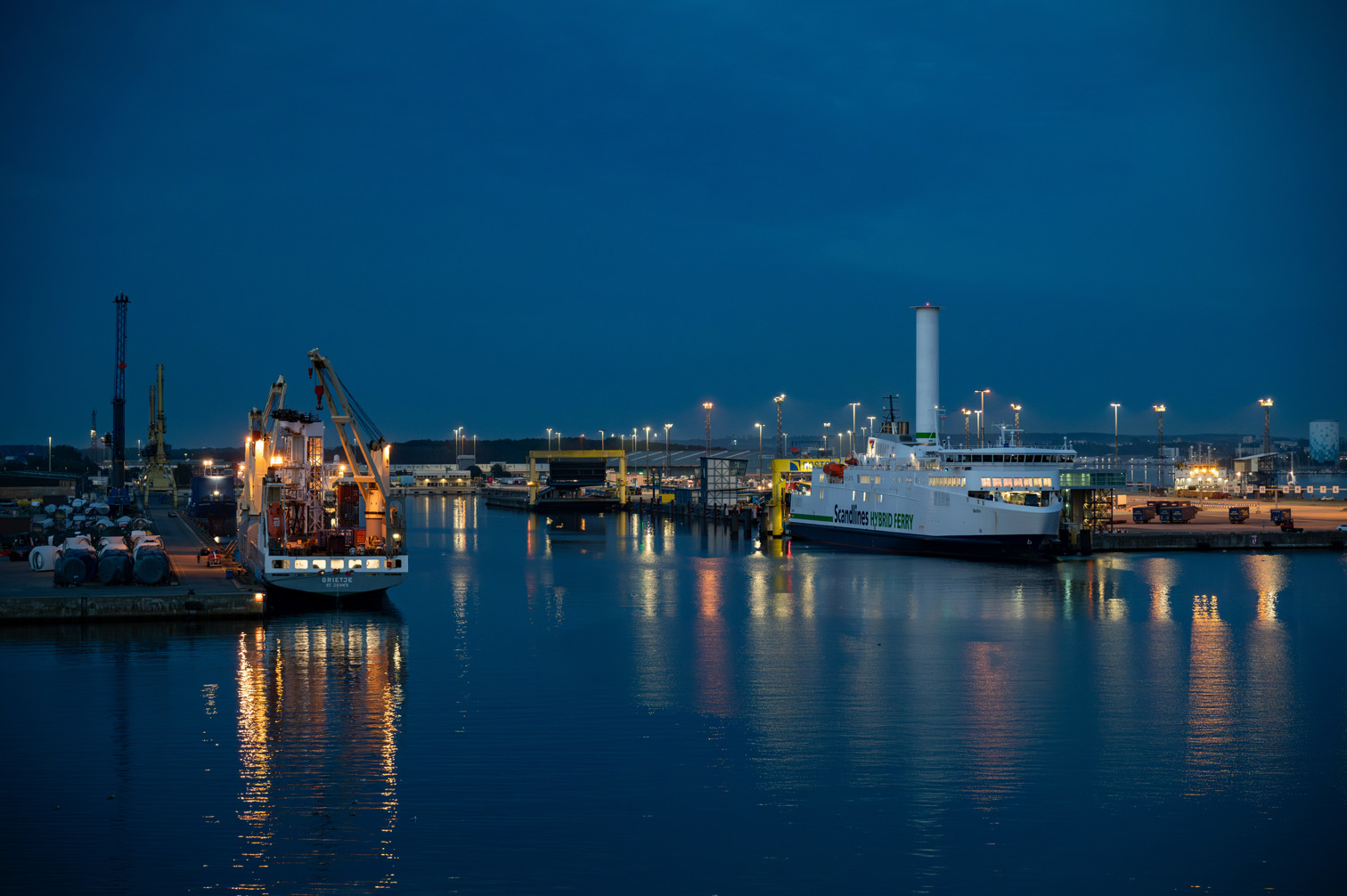 Rostock harbour at early morning