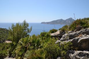 View from a hill near Sant Elm, Mallorca to the island of Sa Dragonera