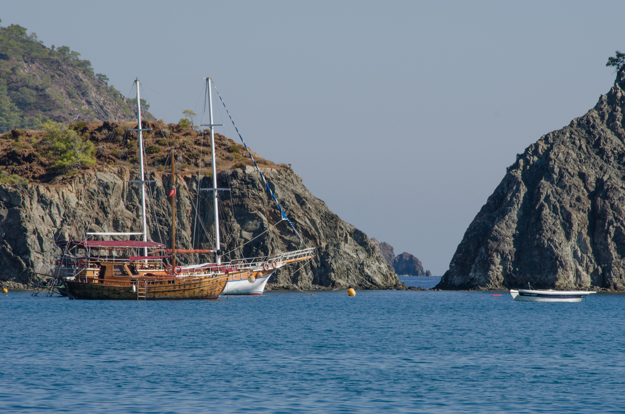 Sailboats with cliffs (Cirali Beach)