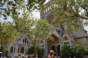 The church of Sant Bartomeu in the center of the town Sóller, Mallorca.