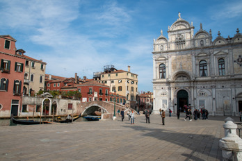 At the square Campo San Giovanni e Paolo and the bridge Ponte del Cavallo