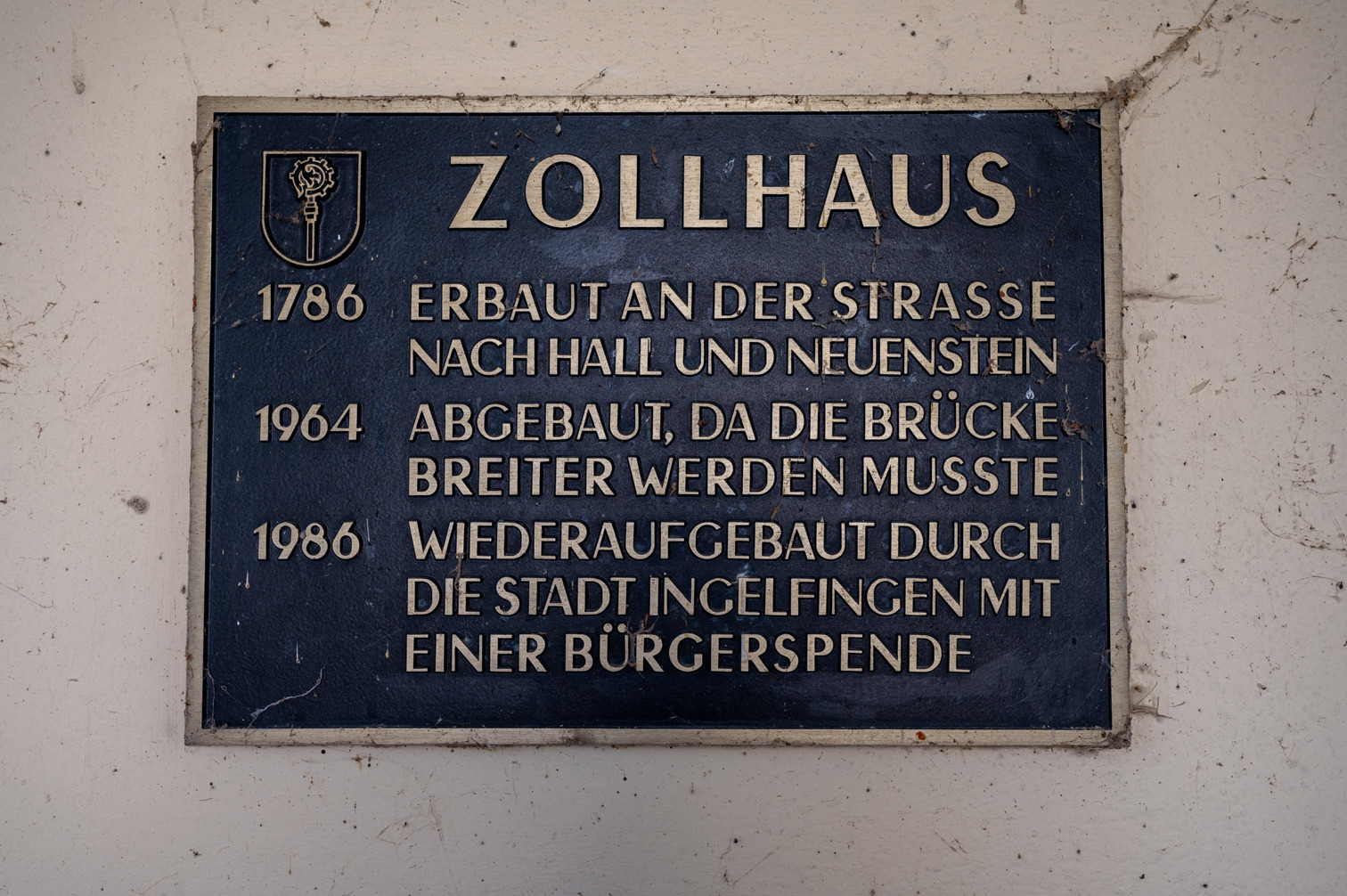 Sign in Zollhaus Ingelfingen