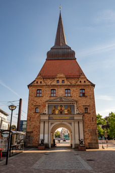 The current stone gate was built in the 16th century as part of Rostock's historic southern city fortifications