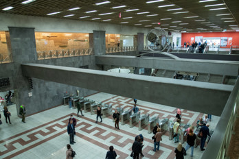 Syntagma metro station is located very close to the parliament below Syntagma Square. It is both a transport hub and a museum.