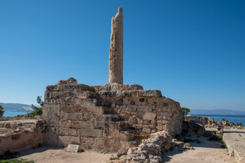 The only remaining column of the Temple of Apollo. It was constructed in the Doric order. The site of the temple is also called Kolona (column).
