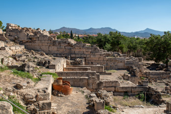 Ruins of the Temple of Apollo. Foundation walls of rooms and cisterns.