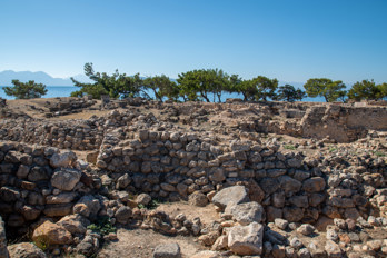 Ruins of the Temple of Apollo. Foundation walls of rooms and cisterns.