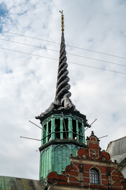 Former stock exchange in the centre of the Danish capital Copenhagen. Unfortunately, the building burnt down in early 2024.