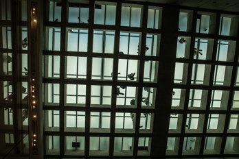 Transparent glass ceilings allow visitors to the Acroplis Museum to see into other floors or the excavations below the museum.