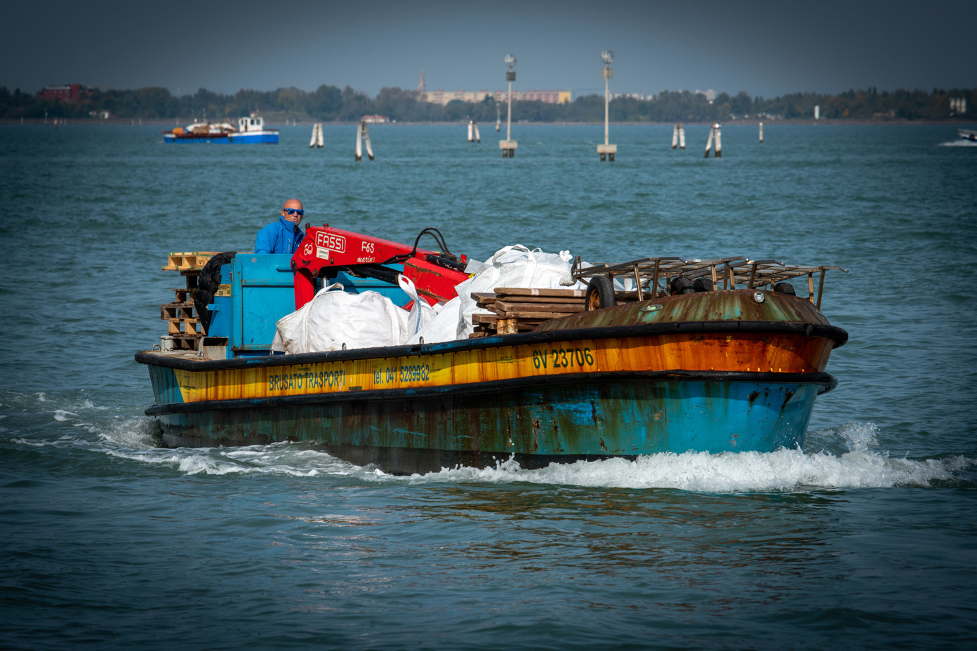 Transport boat in the Venetian Lagoon