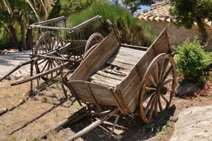 Two wooden carts on Sa Dragonera